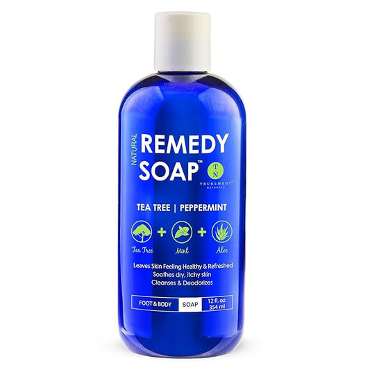 Truremedy Naturals 12 oz Tea Tree Oil Body Wash - Invigorating Tea Tree Soap with Peppermint, Aloe, Eucalyptus, Coconut and Olive Oil - Refreshing Body Wash for Men and Women - Shower Gel Cleanser