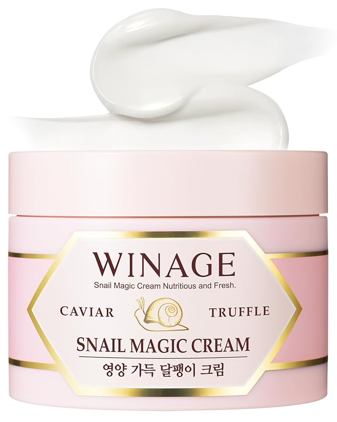 Coreana WINAGE Caviary Truffle Snail Cream - Korean Snail Mucin Moisturizer - Daily Repair Anti-Aging Cream for Face - Deep Hydration, Rejuvenating, Non-Sticky, 3.5oz.