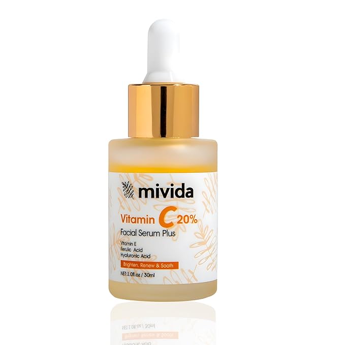 Anti Aging 20% Vitamin C Serum with Hyaluronic Acid & Ferulic Acid & Vitamin E | Brightening Face Serum for Dark Spors Fine lines Wrinkles and Glowing Skin | Gentle for all skin types |1 fl oz
