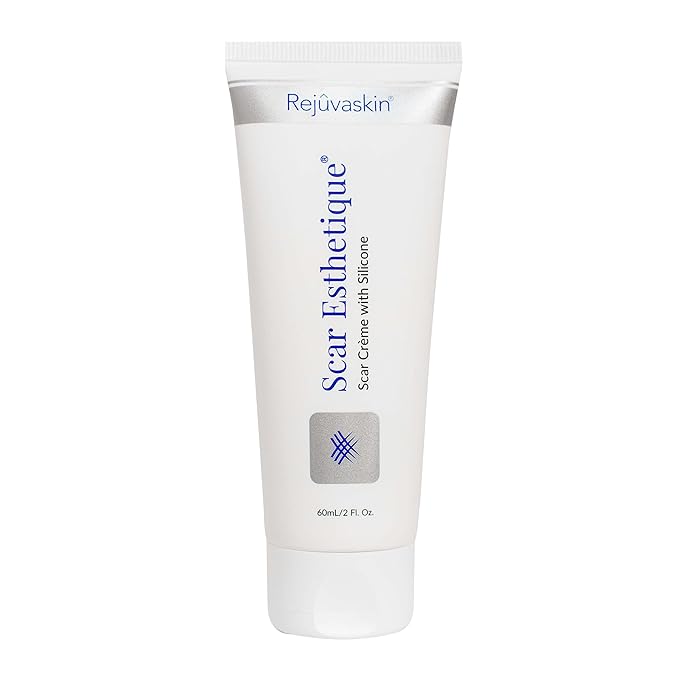 Rejuvaskin Scar Esthetique Scar Cream with Silicone, Reduces the Appearance of Surgical Scars, Burns, Stretch Marks, Keloids & Acne Scars, 60ml