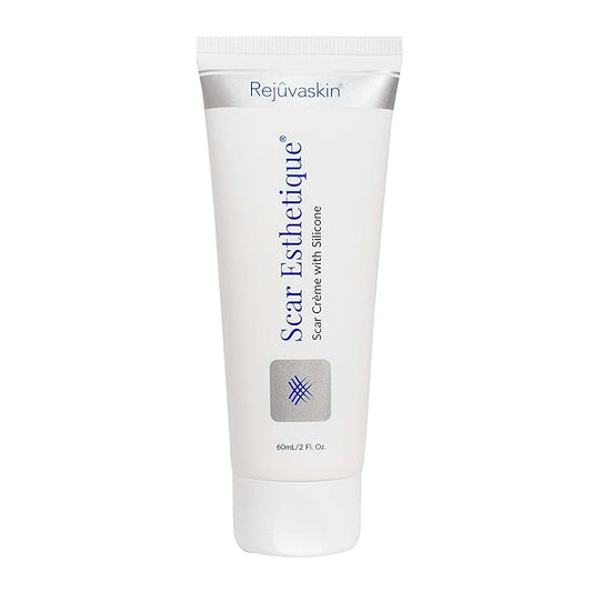Rejuvaskin Scar Esthetique Scar Cream with Silicone, Reduces the Appearance of Surgical Scars, Burns, Stretch Marks, Keloids & Acne Scars, 60ml