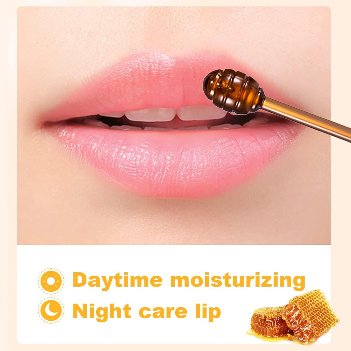 2PCS Honey Lip Balm, Vitamin E Moisturizing Propolis Sleeping Lip Mask, Effective Reduces Lip Lines Prevention Dry and Cracked Lip Scrubs Exfoliator Smoothing Dry Lip Care