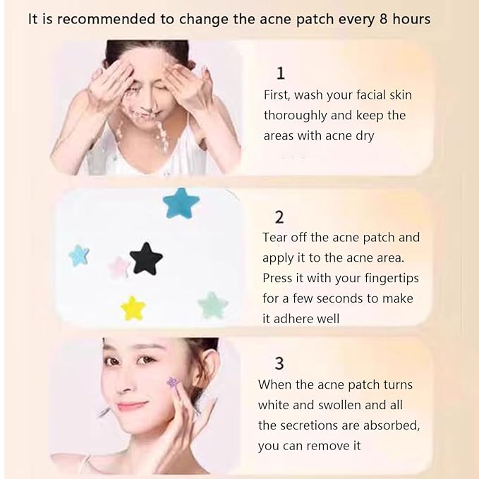 Pimple Patches Pimple Patches Midnight Magic，Salicylic Acid & Tea essential oil - Pimple Patches for Face, Hydrocolloid Acne Patch, Cute Face Stickers, Zit Patch（216pc）