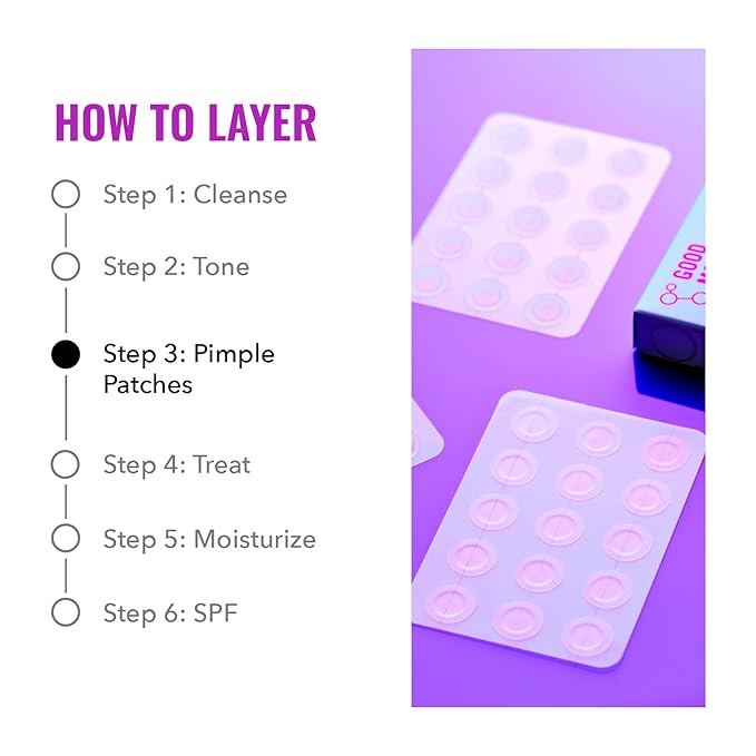 Good Molecules Pimple Patches 60 Pack - Ultra-Thin Hydrocolloid Acne Patches To Conceal Breakouts, Blackheads, and Blemishes - Acne Spot Treatment, Skin Care For Face