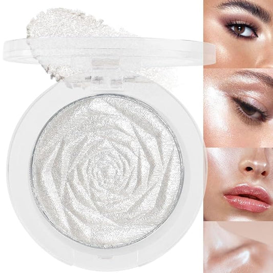evpct Pearl White Silver Face Highlighter Makeup, White
