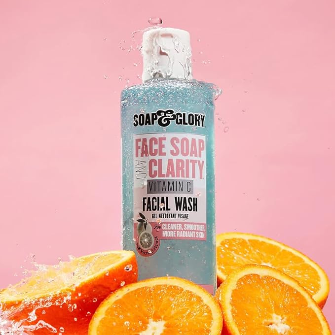Soap & Glory Gentle Exfoliating Face Wash & Vitamin C Cleanser - 3-in-1 Exfoliator, Makeup Remover & Hydrating Facial Cleanser for Clean, Smooth & Radiant Skin for All Skin Types (350ml)