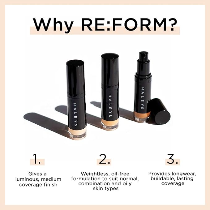 HALEYS RE:FORM Liquid Lux Foundation (10.00) Vegan, Cruelty-Free Long-Lasting Wear
