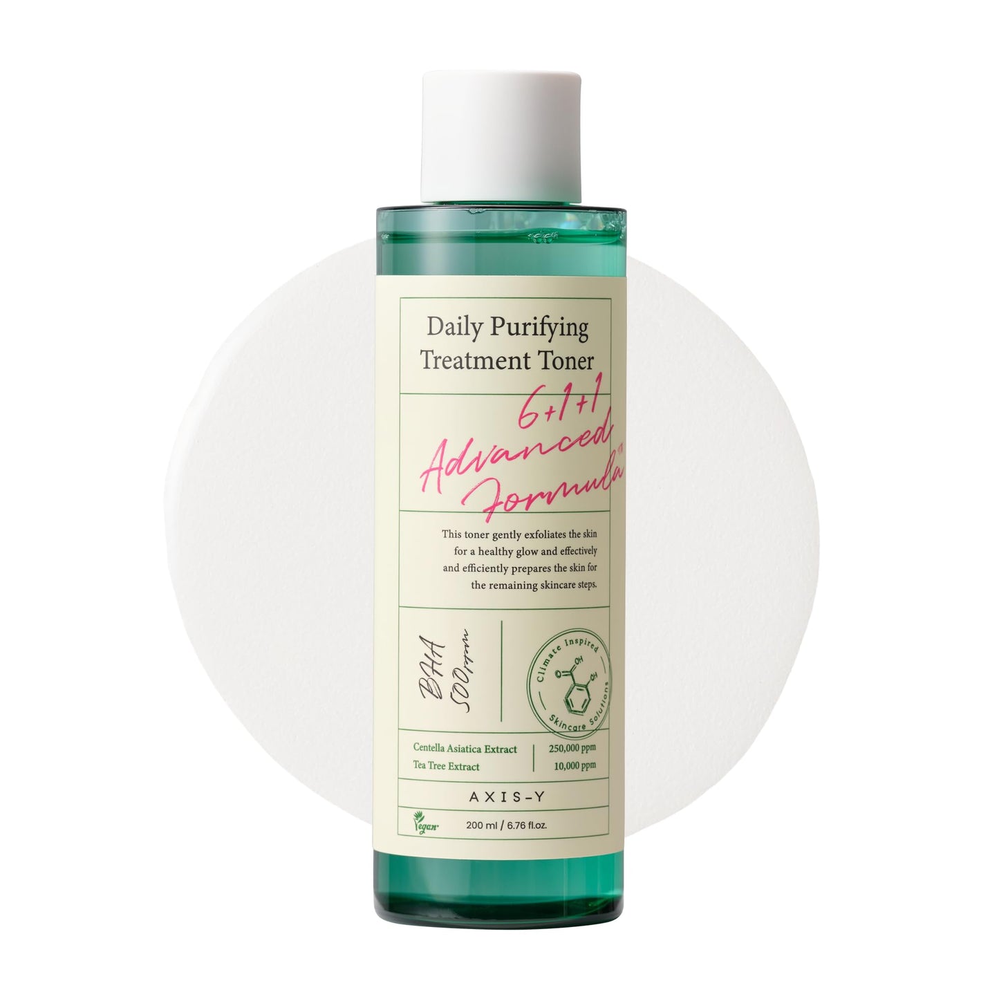 AXIS-Y Daily Purifying Treatment Toner with Salicylic Acid & Centella Asiatica - Pore Minimizer, Oil Control & Blemish Treatment Face Exfoliator - Vegan Korean Skin Care BHA Toner - 6.76 fl. oz.