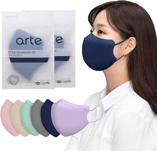 [20 Pcs] Korea Face Mask for Adults – Bird Beak type 2D Protective Health Face Mask for Dust and Smoke – 4-Layer Protective Filter – Ideal Fit for Comfortable Wear - Navy