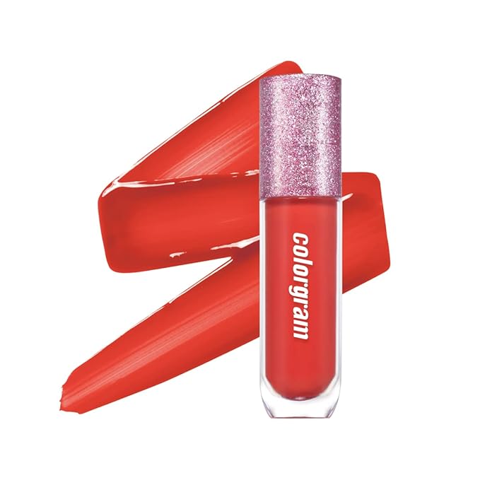 COLORGRAM Thunderbolt Tint Lacquer 06 Pretty Tok | Highly Pigmented, Long Lasting, Moisturizing Lip Stain, Buildable and Blendable Lip Tint (0.2 fl.oz)