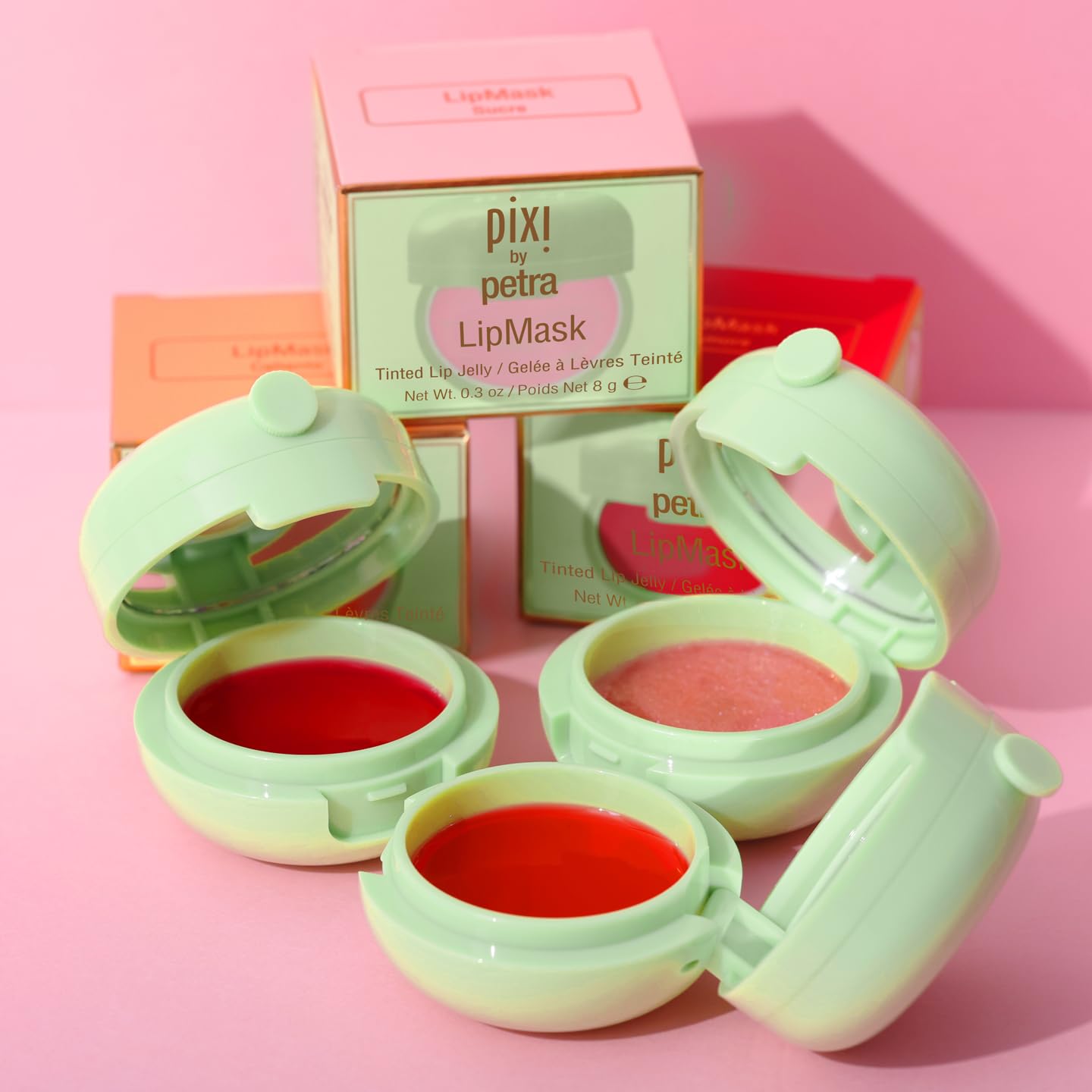 Pixi Beauty LipMask | Tinted Hydrating and Moisturizing Lip Balm Jelly |Lip Gloss Infused with Camellia, Jojoba and Pomegranate | Amore |0.3 fl.oz / 8 g