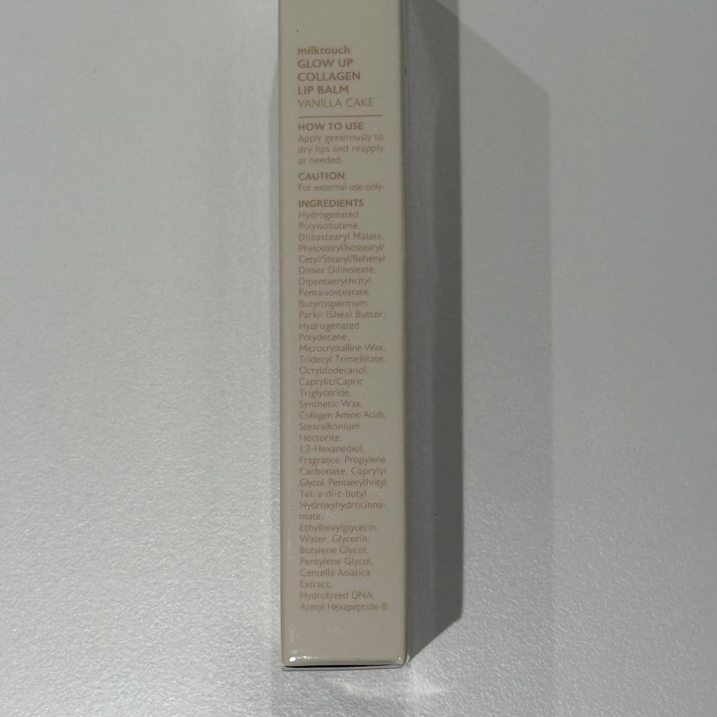 milktouch Vegan Glow Up Collagen Lip Balm–Hydrating Lip Care with Collagen, Peptide, PDRN, Cica & Shea Butter for Dry Lips Repair, Anti-Aging, Non-Sticky Moisturizer for Fuller Lips(15g) #Vanilla Cake