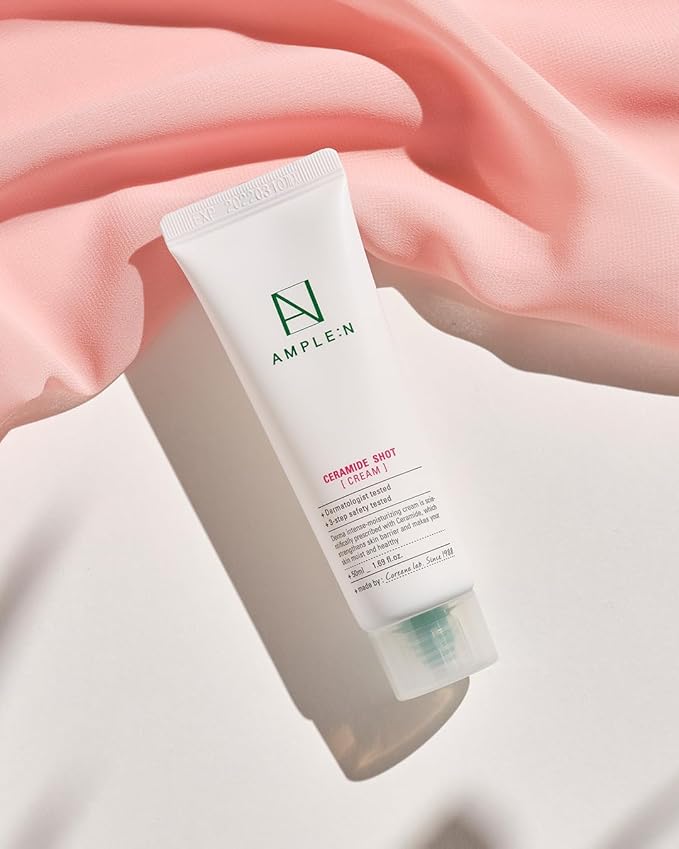 CORÉANA AMPLE:N Ceramide Shot Cream - Hydrating Moisturizer Unscented for Dry and Sensitive Skin – Strengthening Skin Barrier – Skin Repair Cream for Rough Skin,1.69 oz.