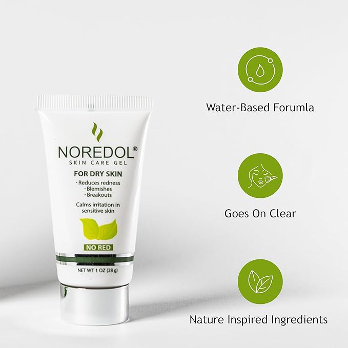 Skin Care Gel - Redness Relief Moisturizer for Dry Skin - Rosacea Treatment for Face - Soothes Prone Skin and Irritation - Fragrance Free 1 oz.