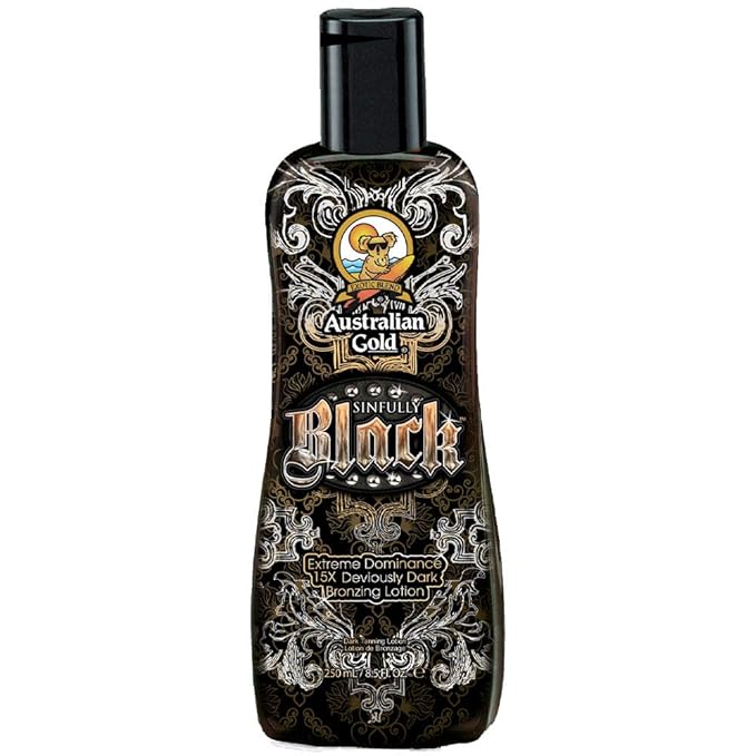 Australian Gold Sinfully Black 15x Deep Dark Bronzing Tanning Lotion, 8.5 Ounce