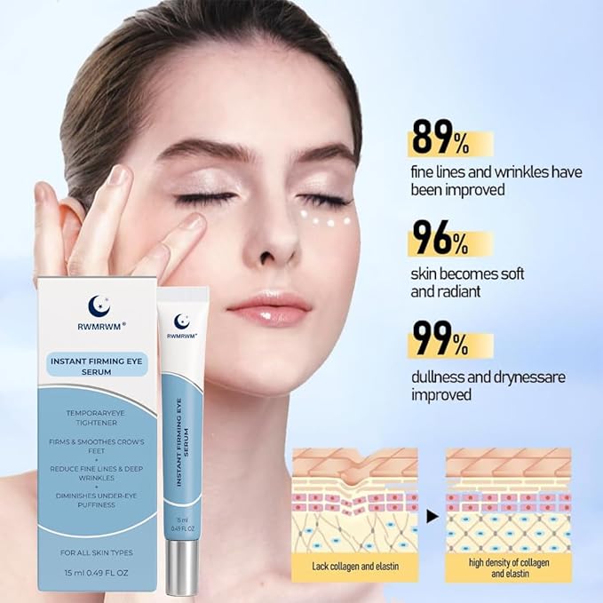 Instant Firming Eye Serum – 15ml(0.49 oz) – Targets Under-Eye Bags, Wrinkles, Dark Circles & Fine Lines – Anti-Aging Formula