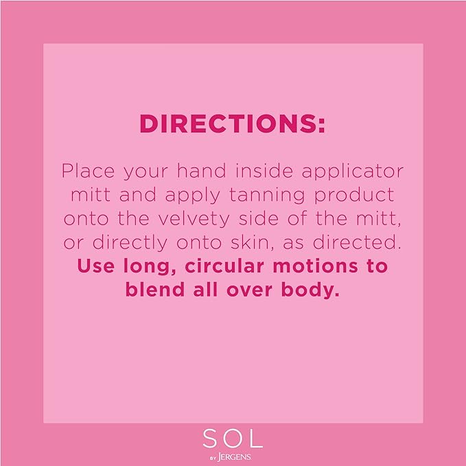 Jergens SOL Self Tanner Applicator Mitt, Flawless, Streak-free Tanning Blender Glove, Sunless Tanning, Reusable Tanning Mitt Protects Hands, All Skin Tone