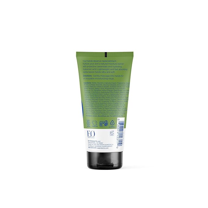 EO Hand Cream, 2.5 Ounce (Pack of 2), Jasmine Verbena, Moisturizer for Dry Skin