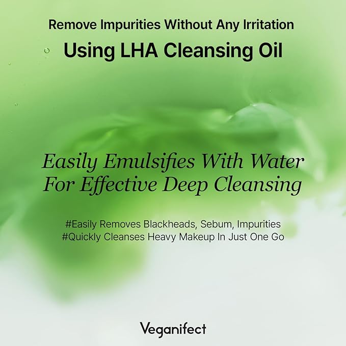 Green Barley Light Cleansing Oil, Hydrating Daily Cleanser for Sensitive Skin, Blackhead Remover, Korean Vegan Skin Care, 6.93 Fl Oz