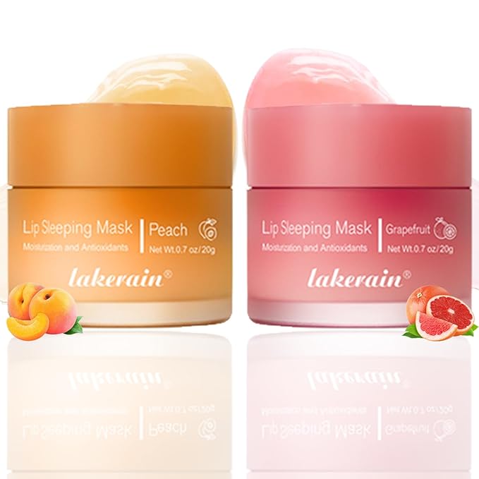 2PCS Lip Sleeping Mask, Lip Mask Grapefruit)