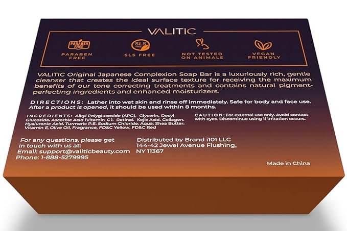 VALITIC Kojic Acid Vitamin C and Retinol Soap Bars with Turmeric for Dark Spot - Original Japanese Complex with Collagen, Hyaluronic Acid, Vitamin E (2-Pack) - with Soap Holder