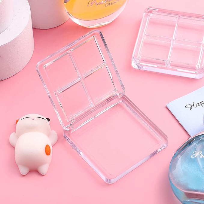 Beaupretty 4 Pieces Empty Eyeshadow Pallet 4 Grids