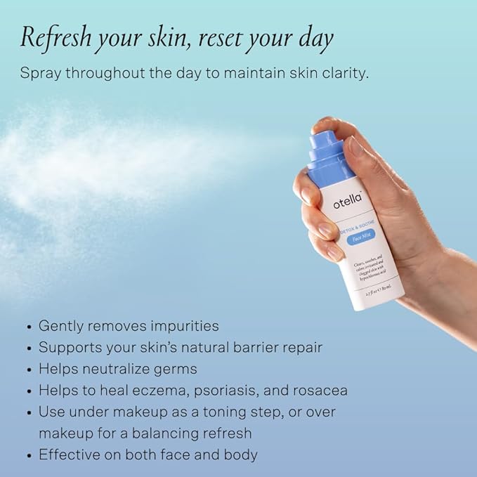 Detox & Soothe Face Mist with Hypochlorous Acid .02% | Reduces Redness & Prevents Breakouts | Balancing & Soothing Toner | Removes Sweat & Oil | Fine Mist | Clean Ingredients | TSA Approved, 2.7 oz