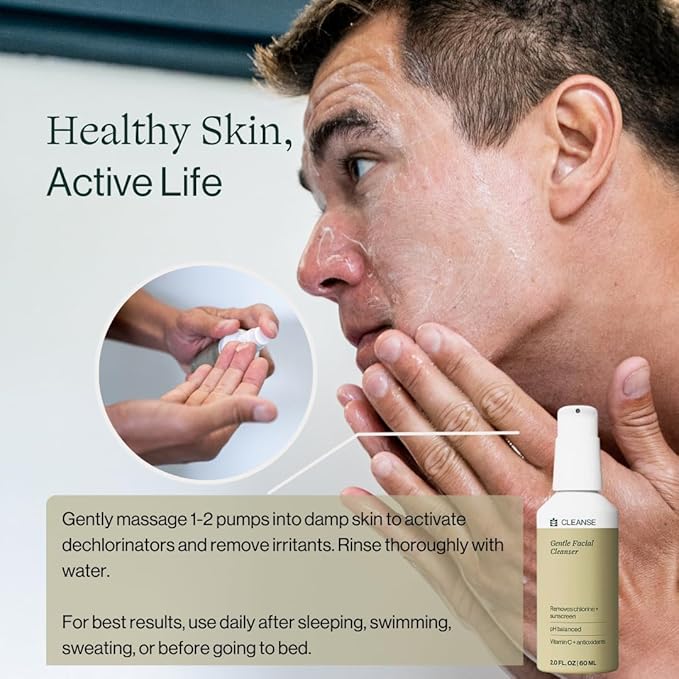 Dermasport Gentle Facial Cleanser for Athletes- Moisturizing Face Wash Fragrance & Paraben-Free - Travel Size Face Wash 2 fl oz.