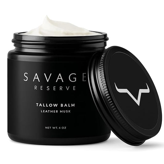 Beef Tallow for Face – Whipped Grass-Fed & Finished Tallow Face Moisturizer for Men with Manuka Honey & Olive Oil – No Seed Oils – All-In-One Beef Tallow for Skin & Body Balm – 4 oz