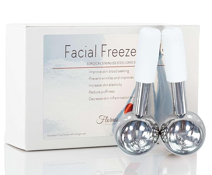 Floraison Unbreakable Stainless Steel Magic Cooling Beauty Facial Sticks for Face, Neck & Body Cryo Sticks & Cold Roller for face Puffiness & Wrinkles, Wine-Chilling Wands