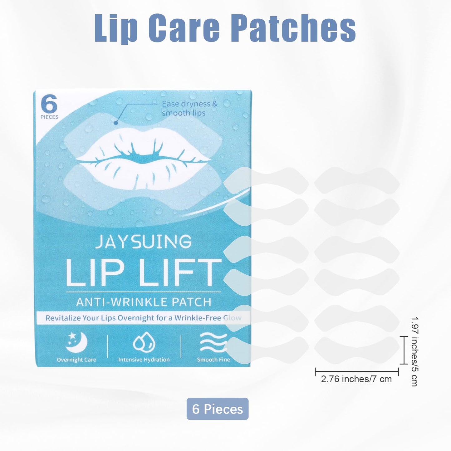 6 Pcs Anti Wrinkle Patches for Lip, Smile Line Patches, Smooth Fine Lines & Wrinkles, Gentle Soothing Moisturizing Silicone Patches for Wrinkles, Lip Mask Overnight, Primer Before Makeup Patch