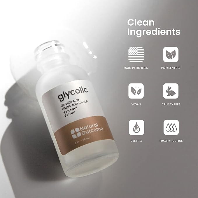 Glycolic Acid/AHA 12% Renewal Serum | Anti-Aging Exfoliating Facial Serum | Increases Cell Turnover Leaving Behind Smoother Skin | Clarifies Acne and Rejuvenates Skin | 1 Oz