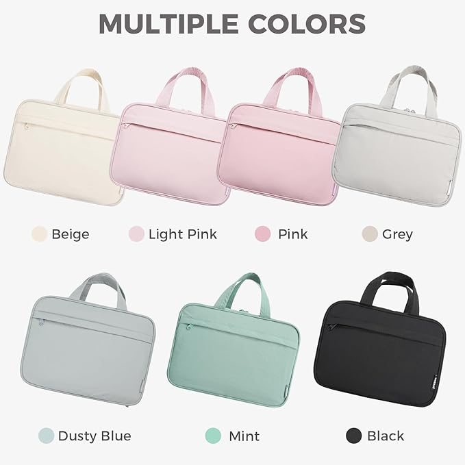 Toiletry Bag For women,Portable Hanging Organizer,4 Leakproof Compartment for full-sized Conditioner, Brushes Set, Makeup Accessories,Visible and easy to access.M-grey