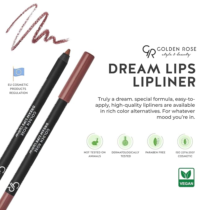Golden Rose Dream Lips Lipliner - Long-Lasting, Highly Pigmented, Easy-to-apply Lip Pencil (501)