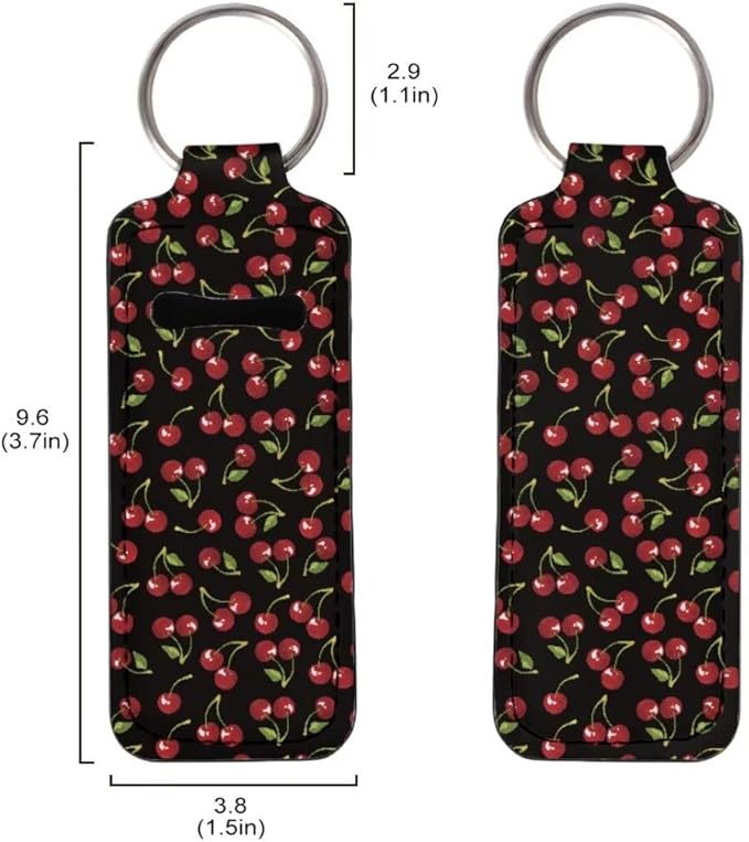 Horeset Cherry Novelty Women Chapstick Holder Keychain Slim