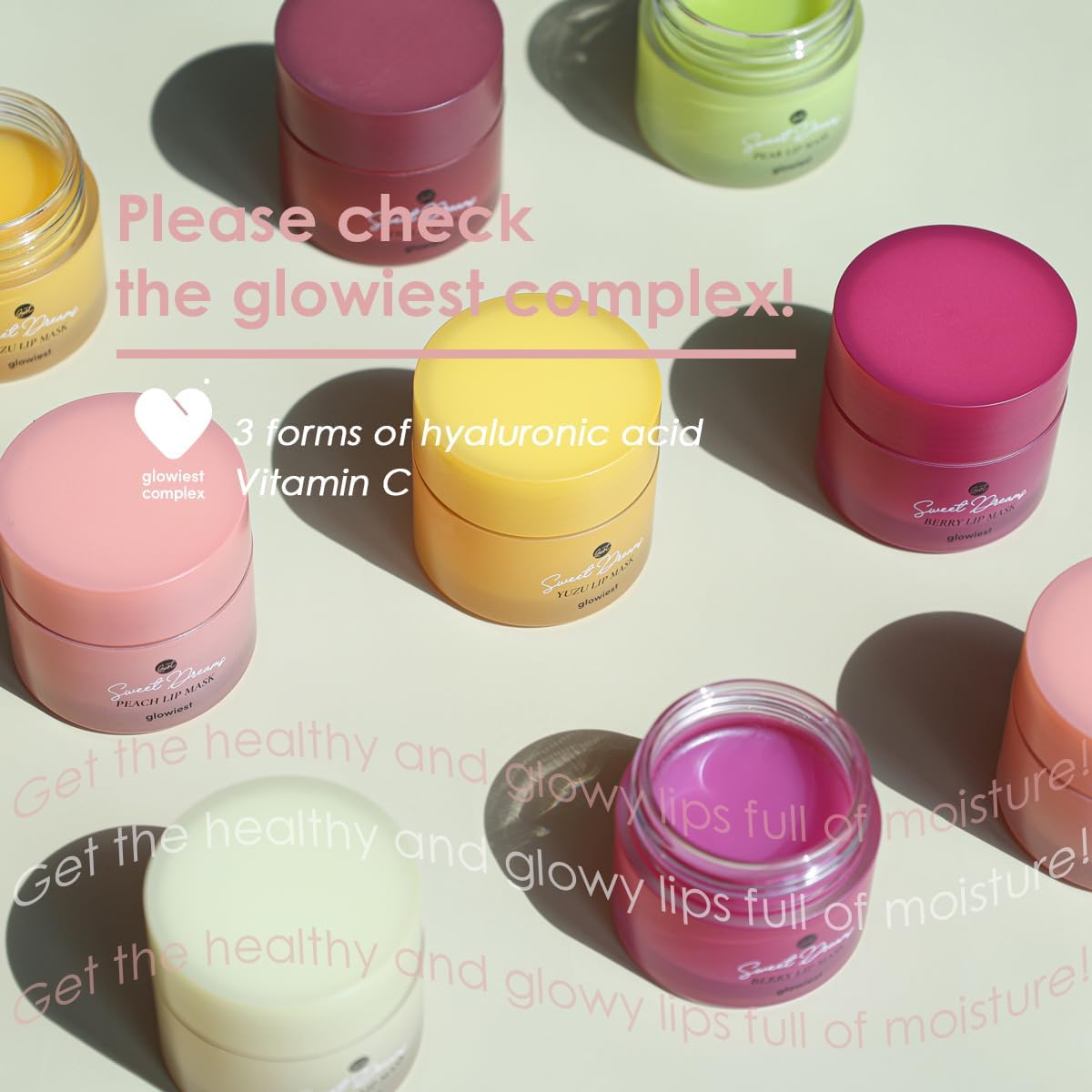 glowiest Sweet Dreams Overnight Lip Mask- Nourishing, Plumping and Hydrating Lip Balm | glowiest Sweet Dreams Lip Sleeping Mask | Hyaluronic Acids+Vitamin C+Shea Butter+Antioxidants l Vanilla