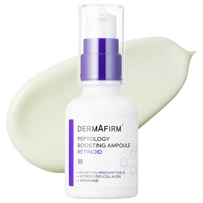 DERMAFIRM Peptology Retinoid Ampoule - GLASS SKIN with Peptides & Niacinamide - Anti Aging Face Serum for Pore Minimizer, Skin Texture Improvement & Wrinkle Reducer - Korean Skincare 30ml
