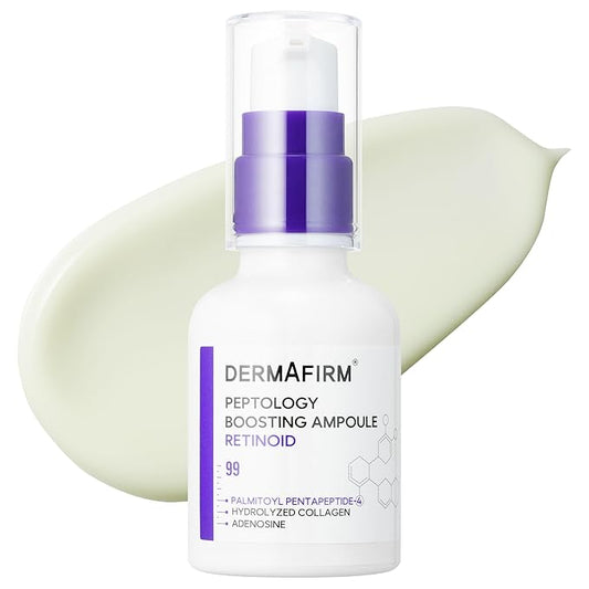 DERMAFIRM Peptology Retinoid Ampoule - GLASS SKIN with Peptides & Niacinamide - Anti Aging Face Serum for Pore Minimizer, Skin Texture Improvement & Wrinkle Reducer - Korean Skincare 30ml