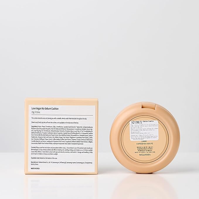 LOVE Vegan No-Sebum Cushion | K-Beauty No Sebum (/0.52 oz.) 15g
