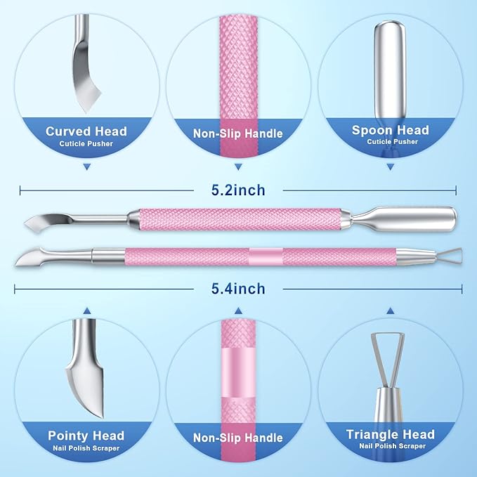 2PCS Metal Mauve/Pink Purple Cuticle