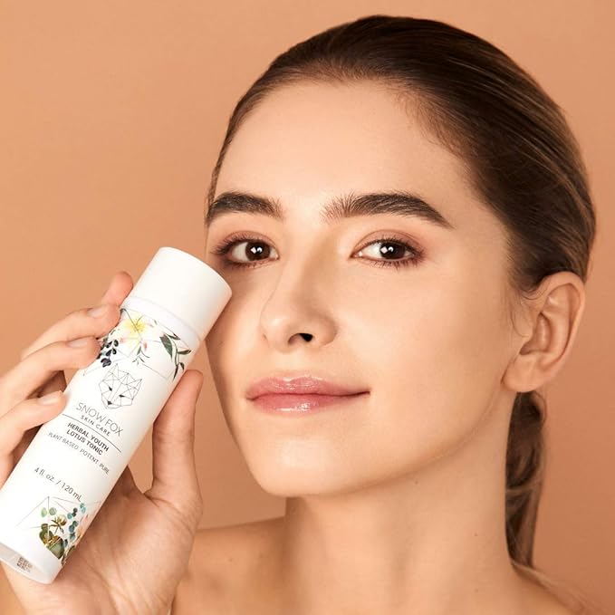 Snow Fox Skincare Herbal Youth Lotus Tonic for All-Day Hydration; 120 mL