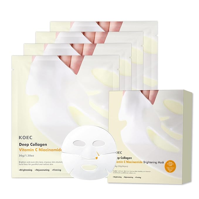 4 Pack Collagen Face Mask, Deep Lifting Mask, Bio-Collagen Films Deep Hydrating Firming Overnight Hydrogel Mask, Hydrating Anti Wrinkle Lifting Facial sheet masks