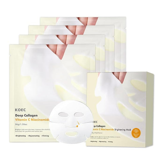 4 Pack Collagen Face Mask, Deep Lifting Mask, Bio-Collagen Films Deep Hydrating Firming Overnight Hydrogel Mask, Hydrating Anti Wrinkle Lifting Facial sheet masks