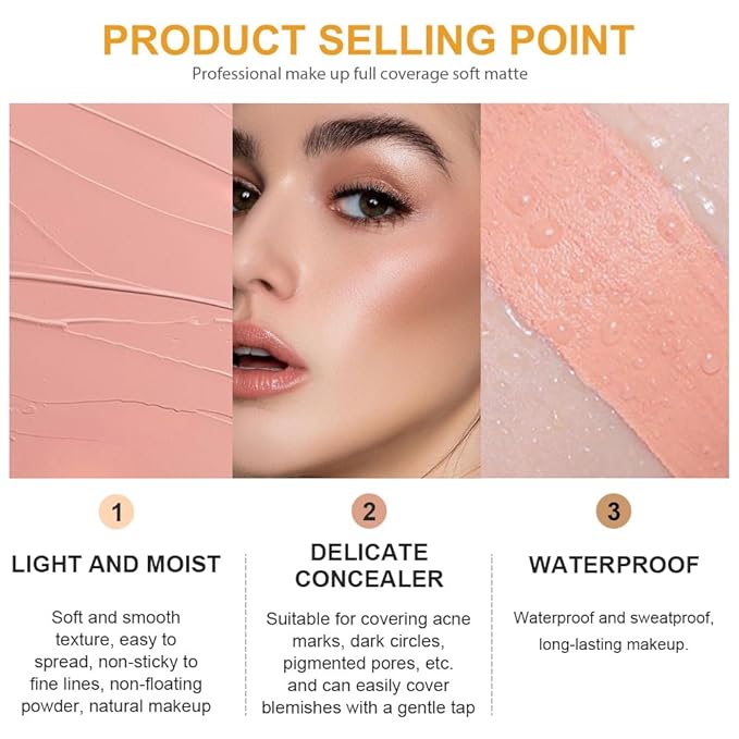 Kaely 2Pcs Pot Concealer Full Coverage Set,under Eye Correcting Concealer,05+06