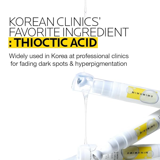 MIMUMIMU Dark Spot Remover for Face | Korean Clinic Skincare - Thioctic Acid 0.01% & Niacinamide 10% | Overnight Treatment for Melasma, Hyperpigmentation, Discoloration, Acne Scars | 15ml /0.33 Fl Oz