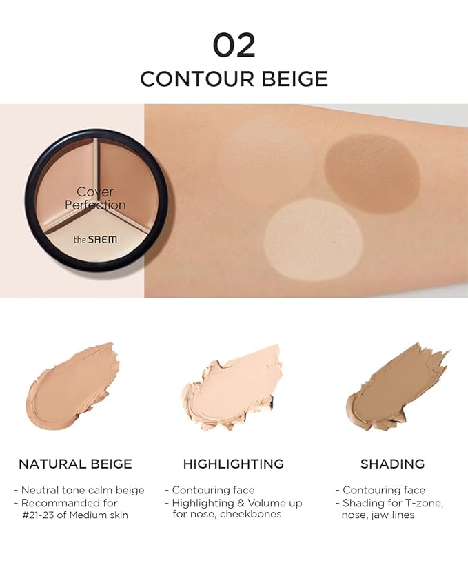 THESAEM Cover Perfection Triple Pot Concealer – 3 Contour Beige