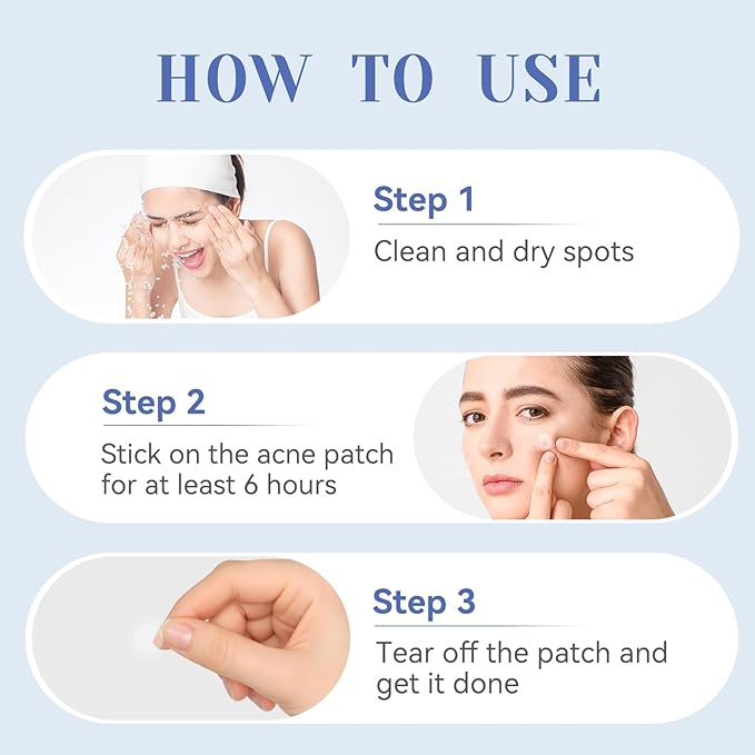 invisible pimple patches for face (72 Count) , 12mm Hydrocolloid acne Patches , Zit Patches, blemish patches for Face,Thin Edge with Fast Absorbing Technology