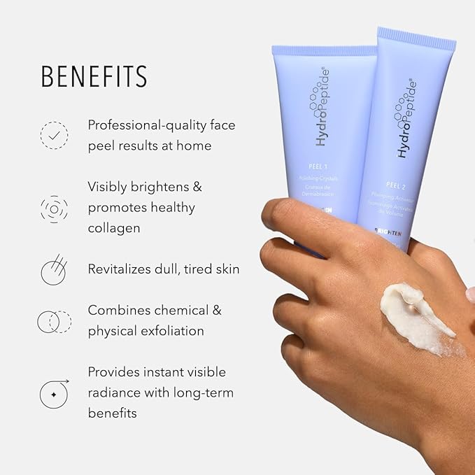 HydroPeptide Polish & Plump Face Peel Radiant Two-Step System, Boosts Firmness and Plumpness, 1 Set