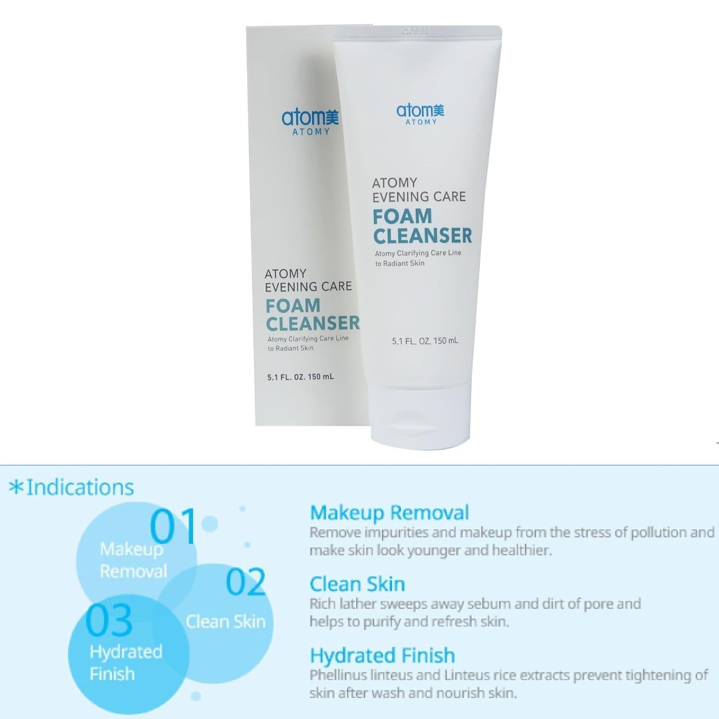 SUDIVA Evening Care Foam Cleanser 5.1 fl oz (150g) – Korean Daily Face Wash for Deep Cleansing, Gentle Skincare Routine