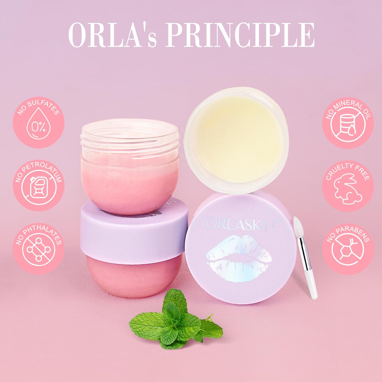 ORLASKIN Lip Mask & Lip Scrubber Exfoliator Lip Sleeping Mask Overnight for Dark Lips to Lighten Moisturizer Lip Butter Balm for Dry Chapped Cracked Peel Lips Skin Care（Mint Flavor）